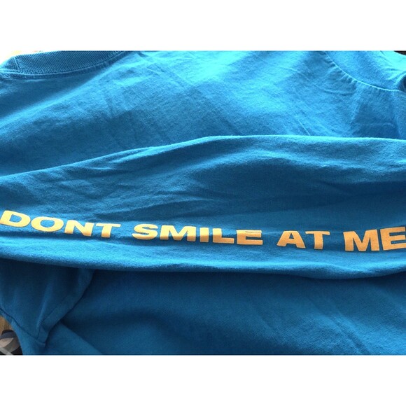 Billie Eilish Long Sleeve Shirt Small Blue Yellow - Dont Smile At Me Tour Shirt - Picture 4 of 5